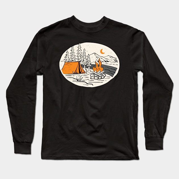 Camping Long Sleeve T-Shirt by quilimo